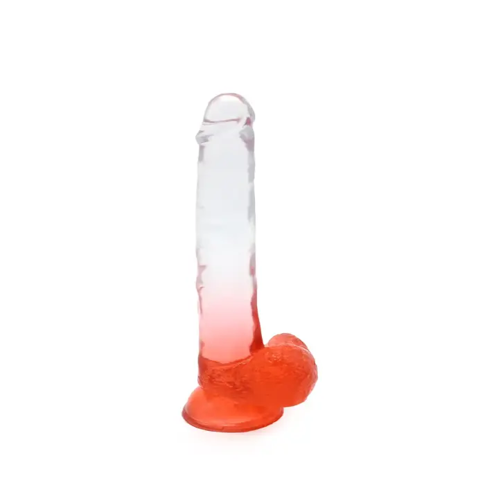 Kiotos Cox värviline dildo – 22.5 cm (9″) – läbipaistevpunane
