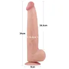 LoveToy – дилдо king size со скользящей кожей из двух слоёв – телесный – 34,3 см — Фото 3