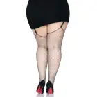Leg Avenue сетчатые чулки с декором из страз – чёрные – Plus size — Фото 2