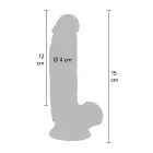 Realistlik dildo munanditega – 15 cm (6″) – nahavärv — Foto 2