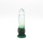Kiotos Cox krāsains dildo ar piesūcekni – 18.5 cm (7.3″) – caurspīdīgi zaļš — Foto 5