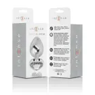 INTENSE Aluminum Metal Plug M – White Heart Crystal – 8 cm – Silver — Photo 6