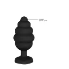 Rievots dimanta sirds anālais spraudnis – M – Melns Foto 6