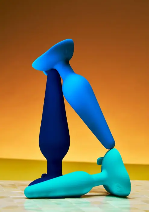 B-Vibe 3 daļu anālo spraudņu komplekts – Zils Foto 2