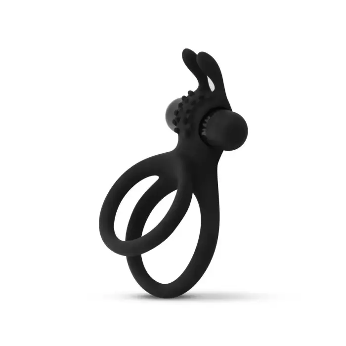 Share Ring – Двойное вибрирующее кольцо для члена с кроличьими ушками – 8.5 cm – черный