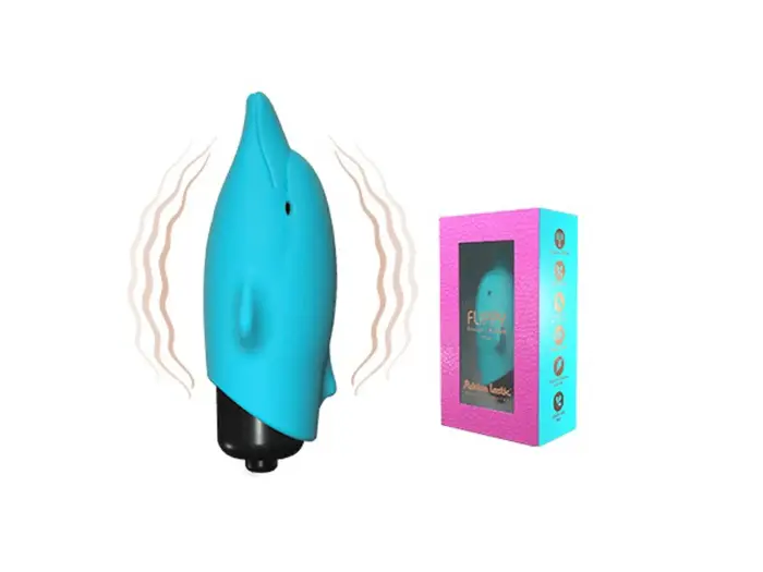 Мини-вибратор "Дельфин" – 7 cm – синий