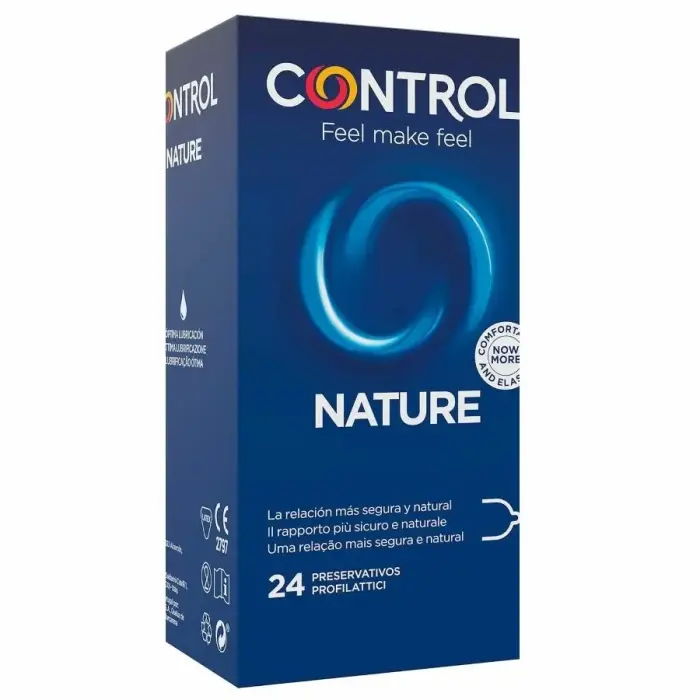 CONTROL Adapta Nature esmaklassilised naturaalsest lateksist kondoomid – 57 mm – 24 tk