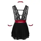 Cottelli Collection Bondage babydoll öösärk – M – must ja punane — Foto 7
