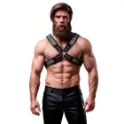 Fetish Submissive Attitude Men's Chest Harness Eco-Leather Adjustable Black – One Size — Photo 1