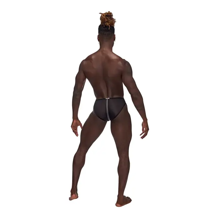 Male Power Landing Strip bikini apakšbikses – melnas – L Foto 2