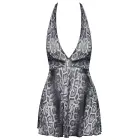 Cottelli LINGERIE прозрачное платье с змеиным принтом, бретелями на шее и кольцом – XL — Фото 6