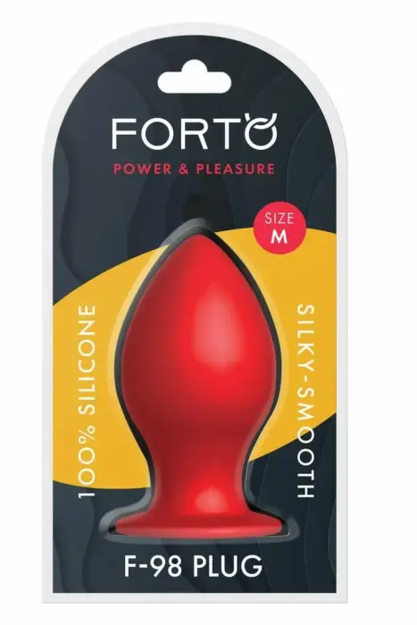 FORTO F-98 Cone anālais spraudnis ar piesūcekni – M – Sarkans