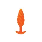 B-Vibe vibreeriv spiraalse tekstuuriga anaaltapp – M – Oranž — Foto 1