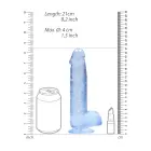 Reālistisks dildo ar sēkliniekiem un piesūcekni – 21 cm (8.3″) – Zils — Foto 5