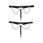 Sportsheets Sex and Mischief – chain lace garters – faux leather – adjustable – black — Photo 3