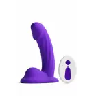 COLOURS Curve – curved rechargeable silicone vibrator with remote – purple – 12.7 cm — Photo 2