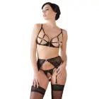 Schmuckstrapsset 3-osaline pitsiline pesukomplekt – must – L — Foto 4