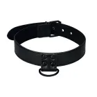 Bondage Fetish Black Matt Collar With Leash – kaklasiksna ar pavadu – mākslīgā āda – melns — Foto 2