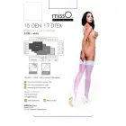 MissO S305 – hold-up zeķes – 15 DEN, mežģīņu josla – baltas – L/XL — Foto 3