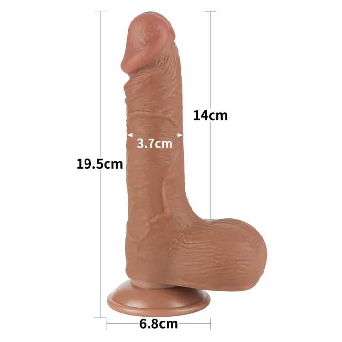 Sliding Skin Dual Layer Dildo – 19 cm (7.5″) – Brown