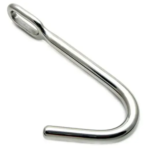 Metal Hard – стальной анальный крюк с кольцом – 7,6 см