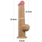 Love Toy Dual-Layered Silicone Handle Dildo – 31.7 cm (12.5″) – Skin — Photo 2