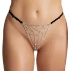 Cottelli LINGERIE – adjustable lace string with rhinestone triangle – black – S-L — Photo 2