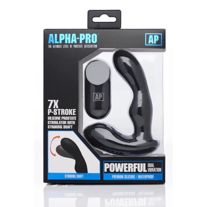 P-Stroke - Prostate Stimulator with Stroking Function and 7 Speeds – 13 cm (5.25″) – Black