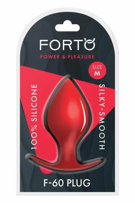 FORTO F-60 pīķa formas anālais spraudnis – M – Sarkans
