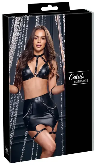 Cottelli Bondage Top and Skirt Set – L
