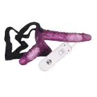 Vibreeriv kahekordne strap-on dildo – 18 cm (7″) – Lilla — Foto 2
