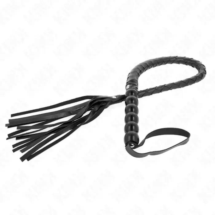 KINK pērļota čūskas pātaga 80 cm – melna