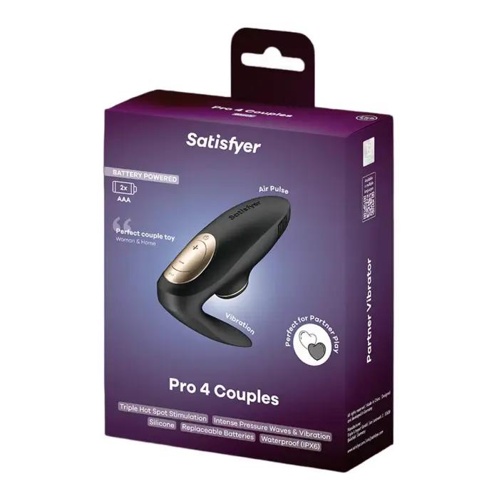 Satisfyer Pro 4 Couples воздушно-импульсный стимулятор – черный