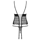 Obsessive Sharlotte korsete un stringi komplekts – melns – S/M — Foto 6