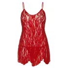 Rose Lace Flair Chemise – Red – One size — Photo 2