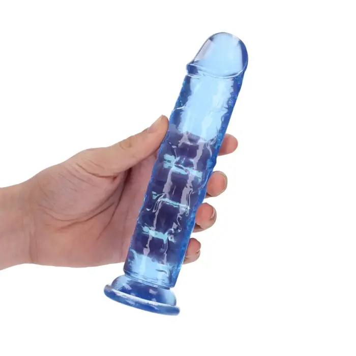 Taisns reālistisks dildo ar piesūcekni – 20 cm (7.9″) – Caurspīdīgs Foto 6