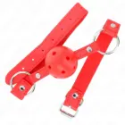 KINK дышащий кляп-шар 4 cm красный – регулируемый ремешок из искусственной кожи 42-58 cm — Фото 2