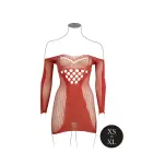 Tīkliņa minikleita ar garām piedurknēm – sarkana – One Size Foto 11