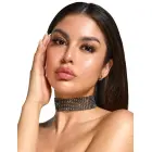 Cottelli Accessories Rhinestone Black Adjustable Choker – 36 cm + Extension — Photo 2