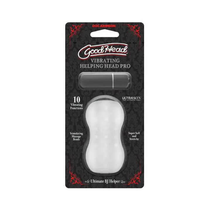 GoodHead - Helping Head Pro - Vibrating Masturbator Sleeve - Clear