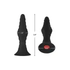 FORTO Vibrating Ribbed Plug Large – anal plug – silicone – black – remote control — Photo 5