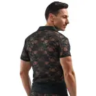 Svenjoyment Herren Shirt – meeste läbipaistev lillelisest pitsist polostiilis särk – must – XL — Foto 4