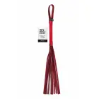Sportsheets Ex's & Oh's Crystal Flogger – faux leather flogger with crystal strands – red – 60.9 cm — Photo 1