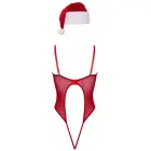 Cottelli LINGERIE X-Mas Set S/M – pidulik punane bodi ja sametist müts — Foto 8