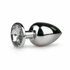 Rimba Aluminium Intimate Plug with Large Crystal – M – Clear — Photo 1