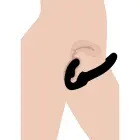 SU Evoke jaudīgs bezsiksnas strapon vibrators – melns — Foto 2