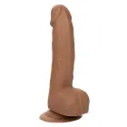 CalExotics Realistic Textured Dildo with Balls and Suction Cup – 15 cm (6″) – Brown — Photo 1
