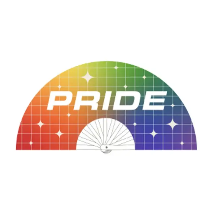 Pride Fan – decorative hand fan – rainbow – 64 cm