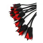 Genuine Leather Roses Whip – Black — Photo 1