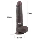 LoveToy Sliding Skin Dual Layer Dong – reālistisks dildo – TPE – melns – 22,9 cm — Foto 2
